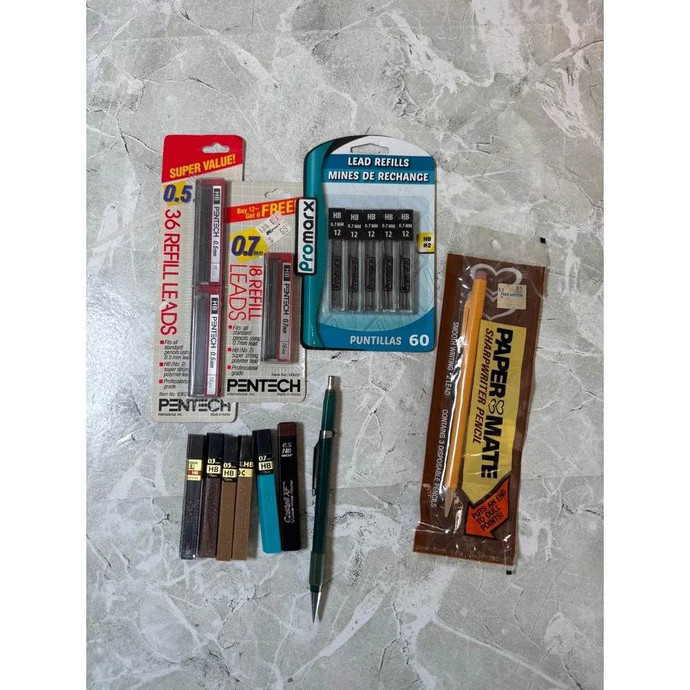 Vintage‎ Pencil Led and Pencil Lot Pentech Pentel PaperMate ProMarx Castell